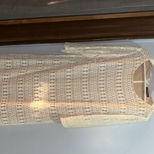 Sharagano Cream Lace Midi Dress